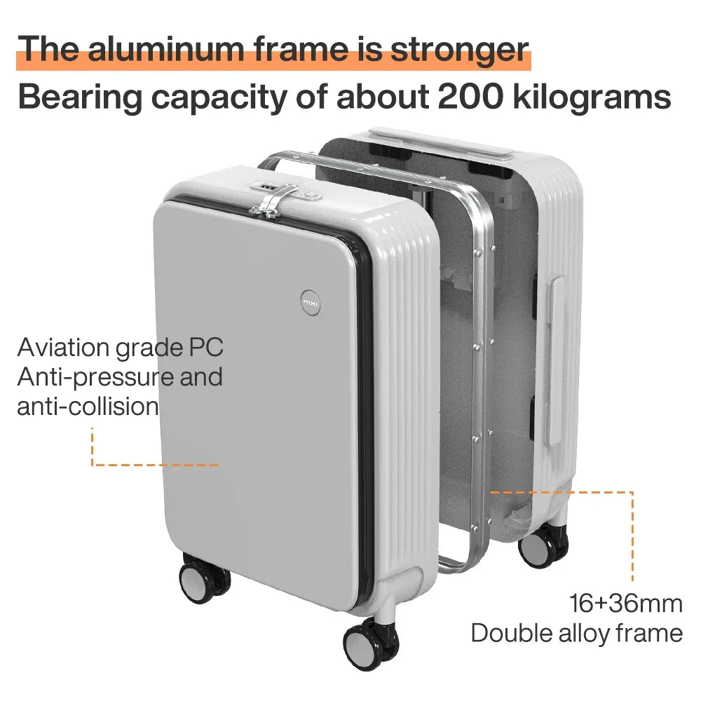 Durable Hardshell Travel Suitcase with USB Port & Cup Holder