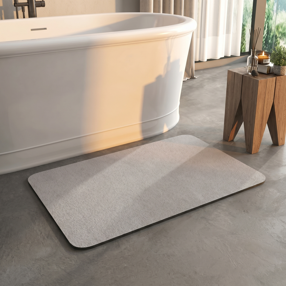 Eco-Friendly Diatomite Bath Mat - Quick-Drying and Non-Slip Design