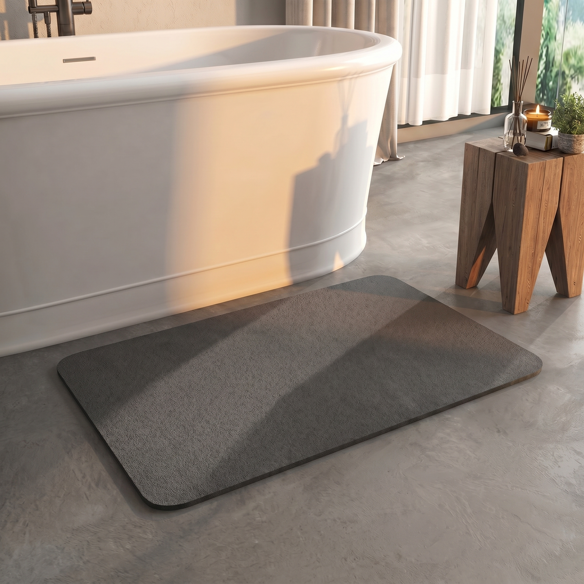 Eco-Friendly Diatomite Bath Mat - Quick-Drying and Non-Slip Design