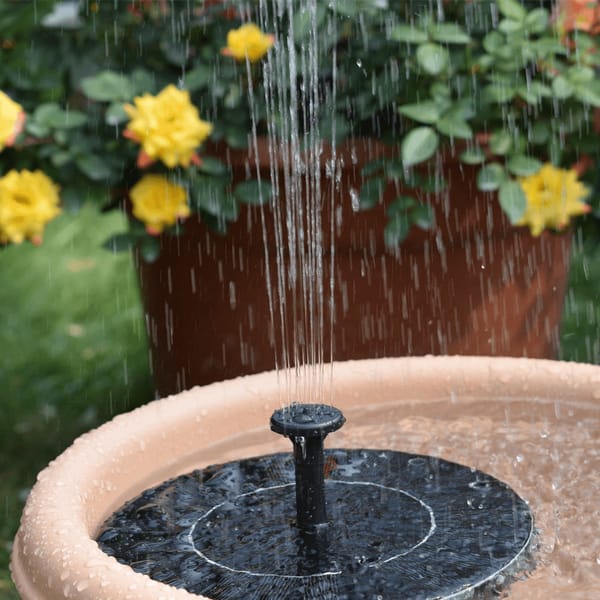 Eco-Friendly Solar Fountain with Bird Bath for Garden Relaxation and Harmony