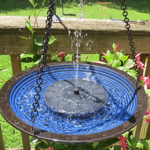 Eco-Friendly Solar Fountain with Bird Bath for Garden Relaxation and Harmony
