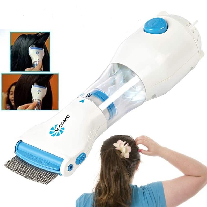 Electric Head Lice Remover with Vacuum Suction Technology, Stainless Steel Teeth, Chemical-Free Nit Extraction, Built-in LED Light and Hygiene Filter