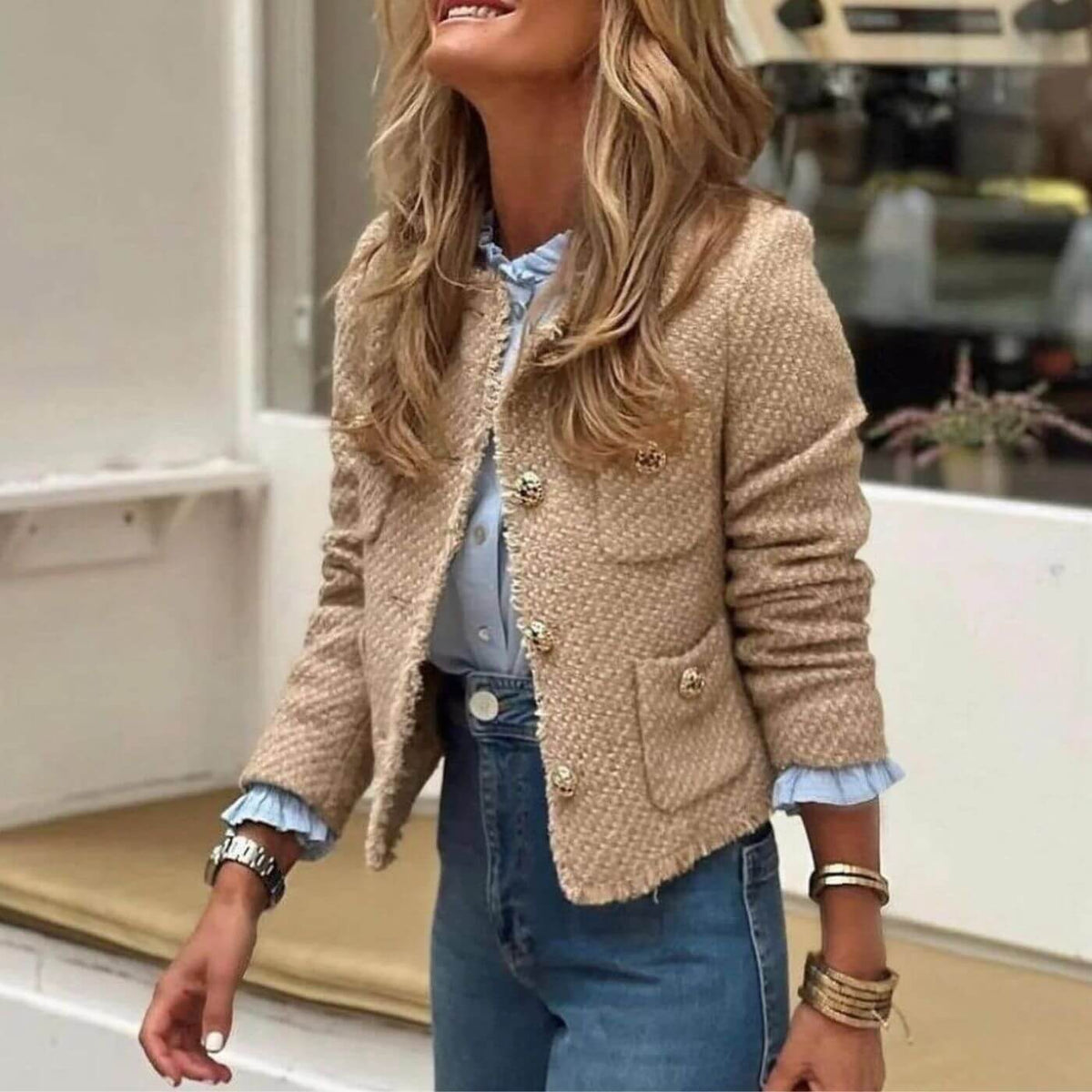 Elegant Cropped Jacket - Perfect for Spring Outfits