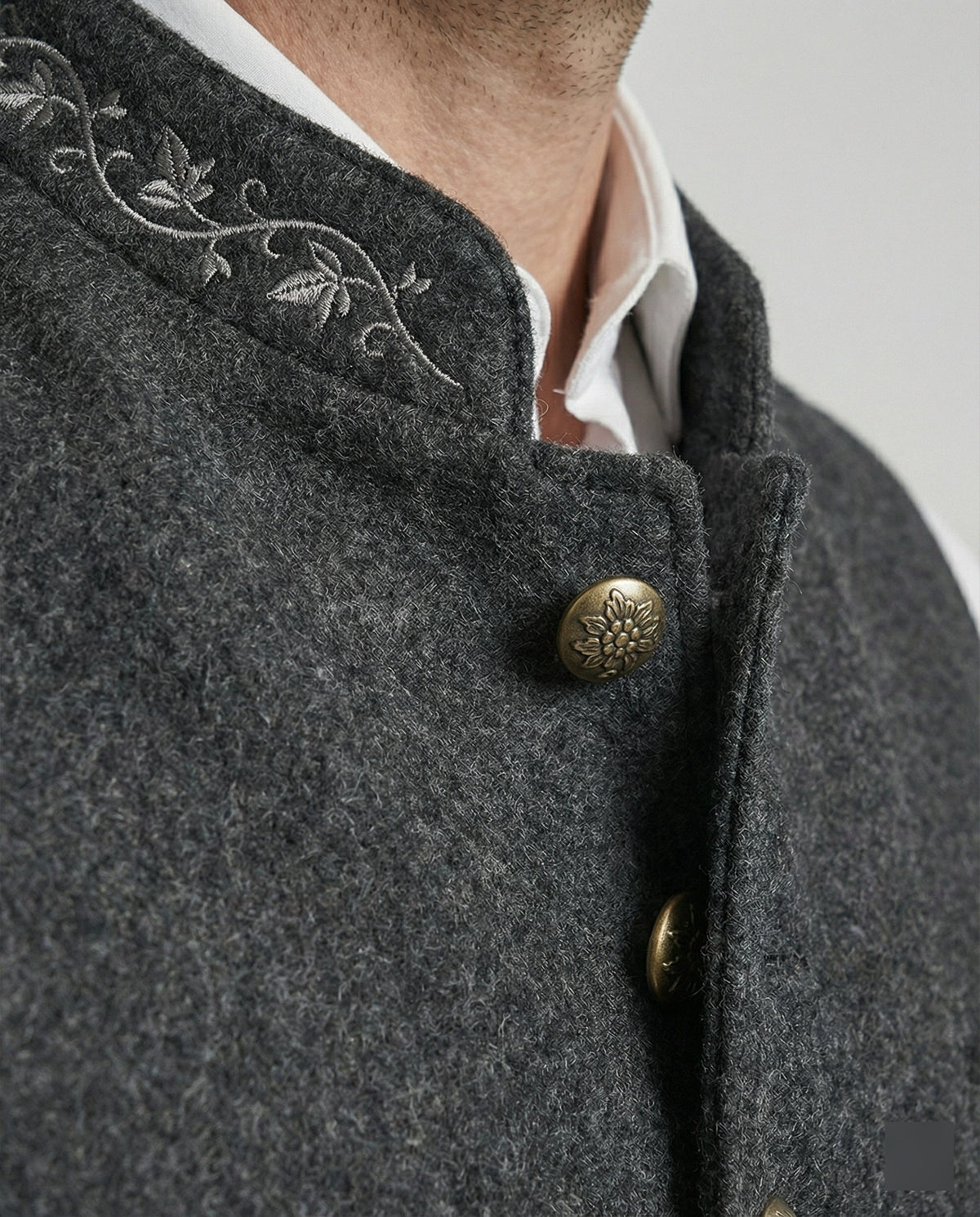 Elegant Grey Trachten Vest