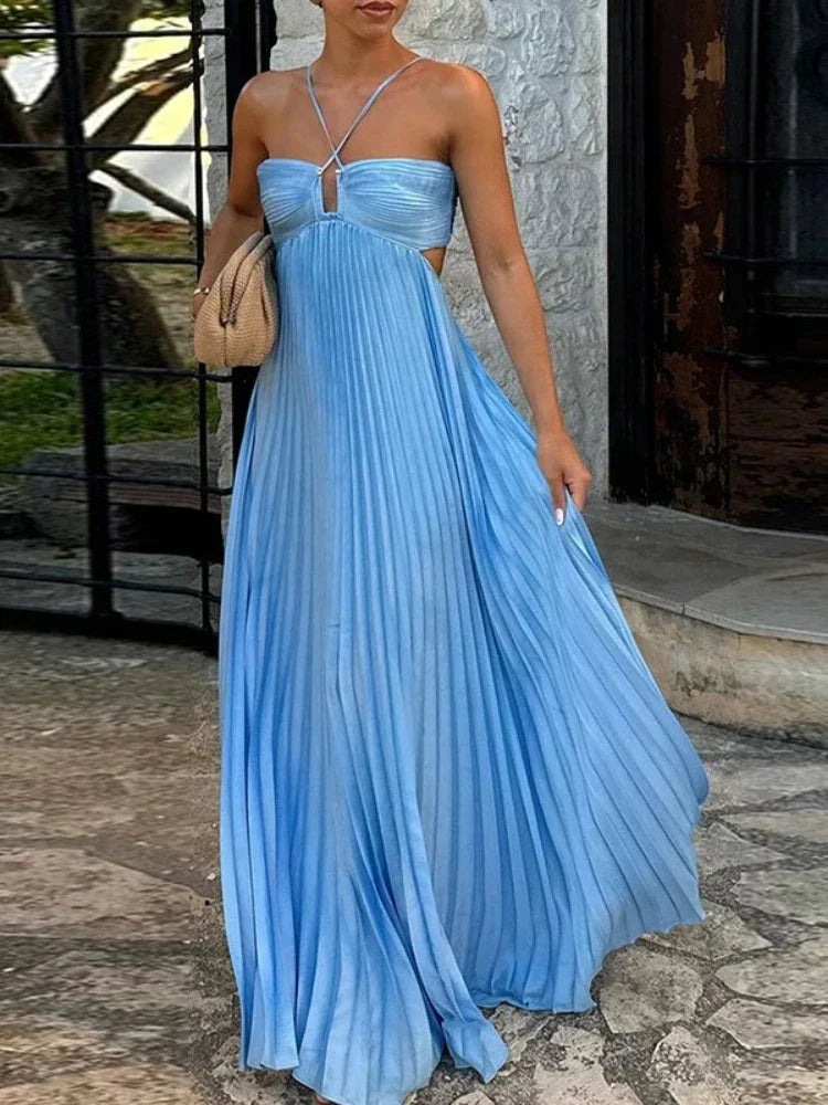 Elegant Pleated Maxi Dress