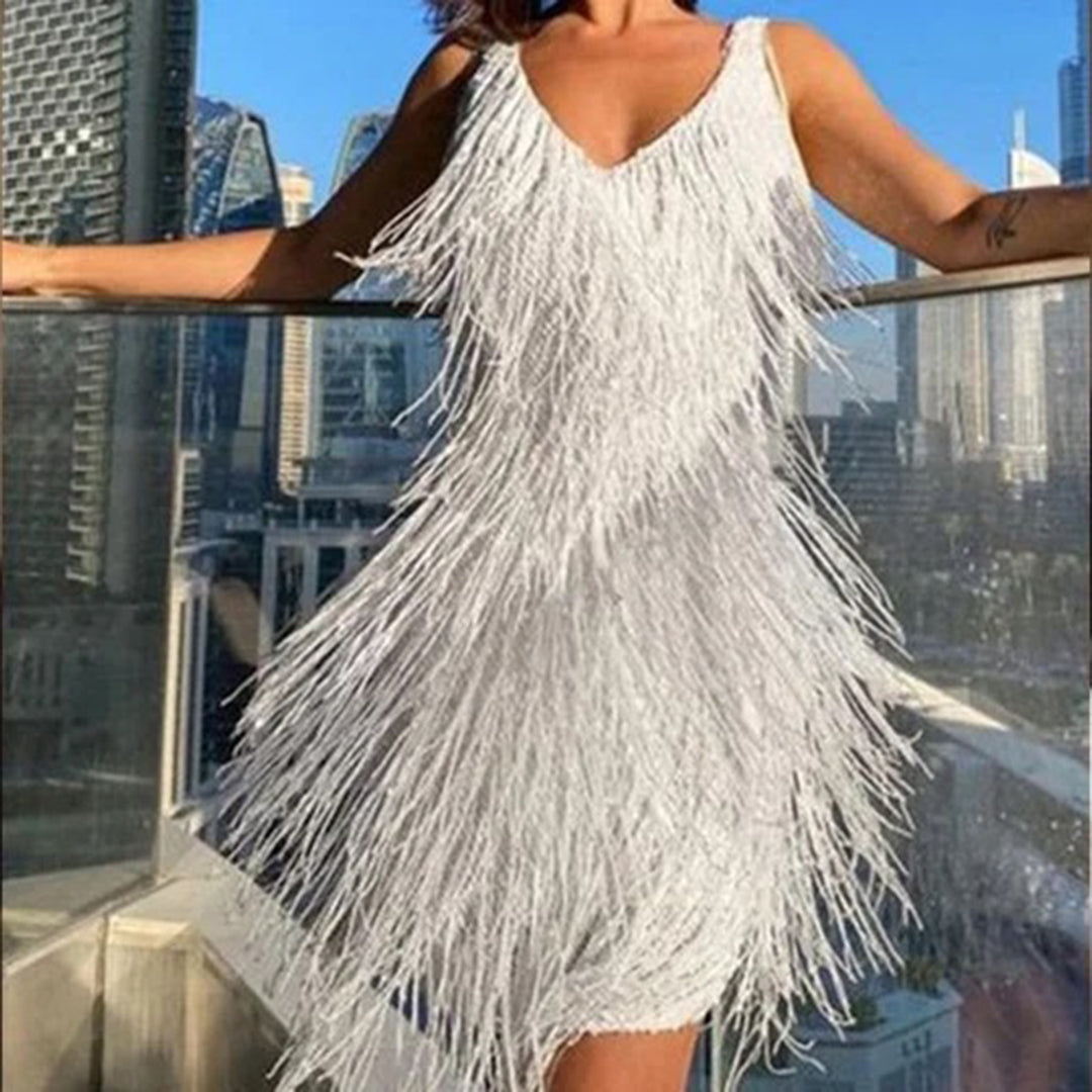 Elegant Summer Tassel Mini Dress | Flapper Style