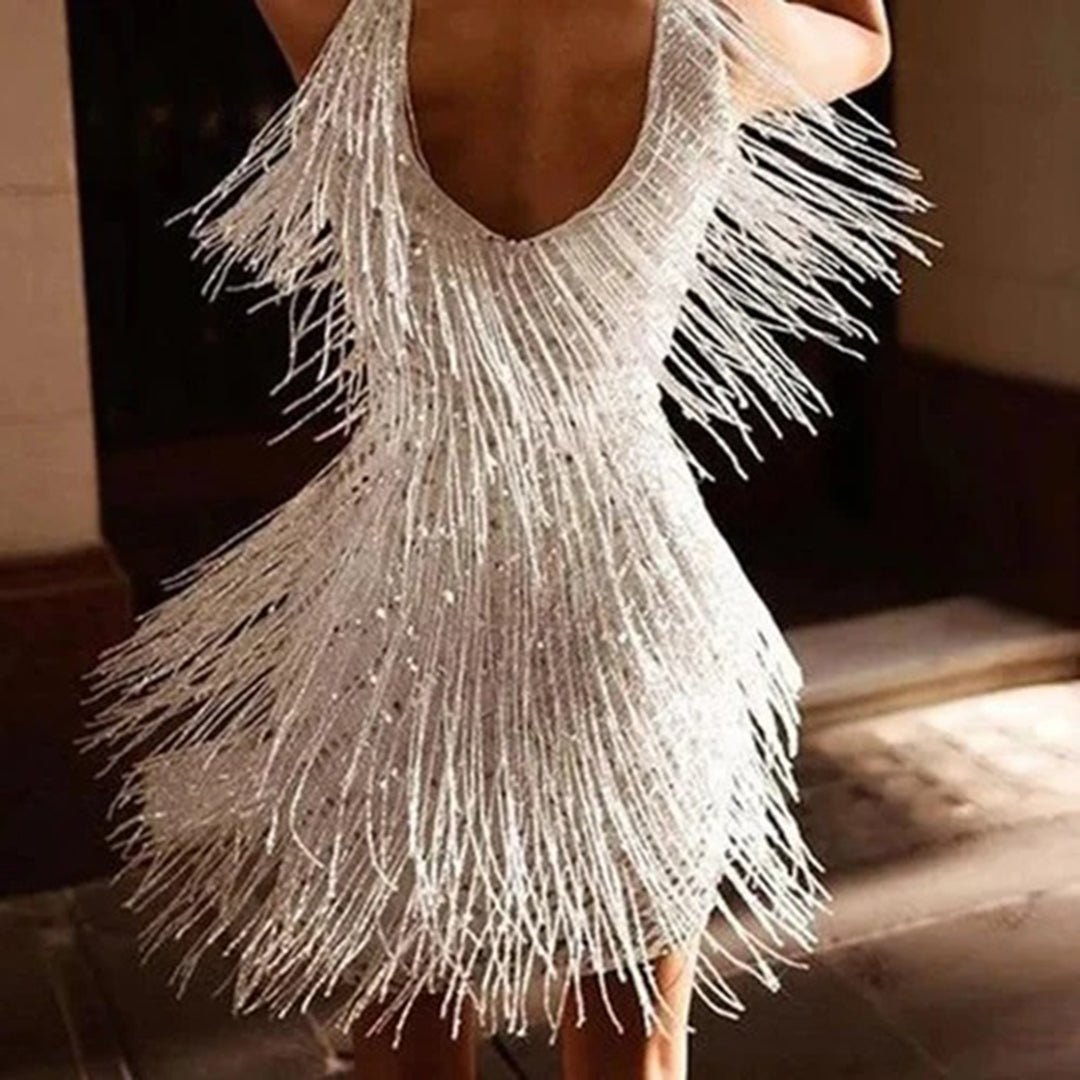 Elegant Summer Tassel Mini Dress | Flapper Style
