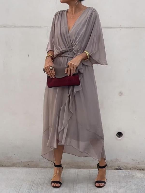 Elegant V-Neck Dress - Thyra