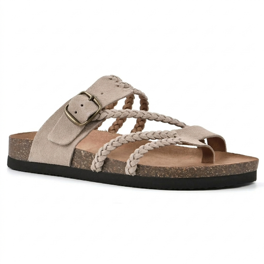Elegant Women's European-Style Flat Sandals with Braided Straps