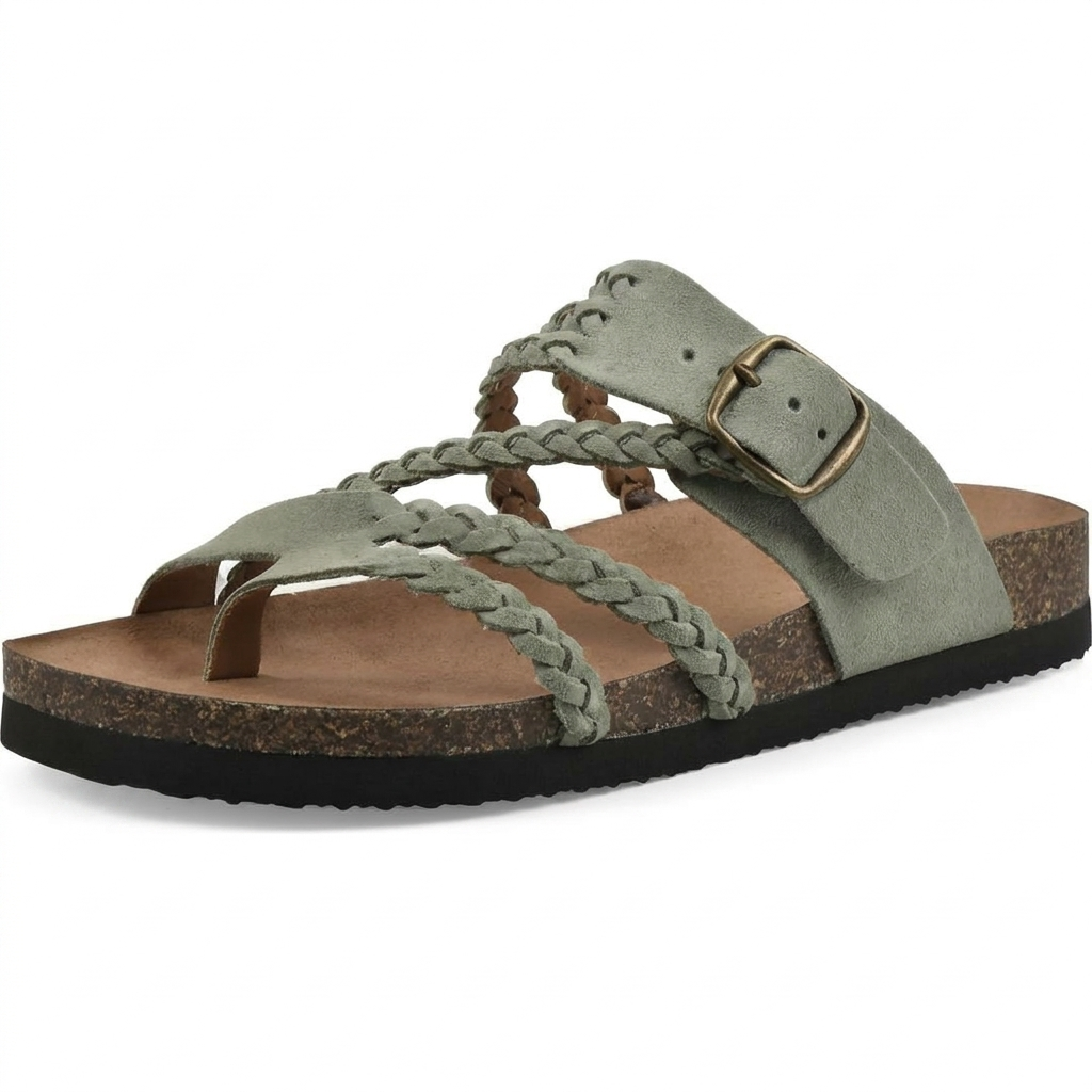 Elegant Women's European-Style Flat Sandals with Braided Straps