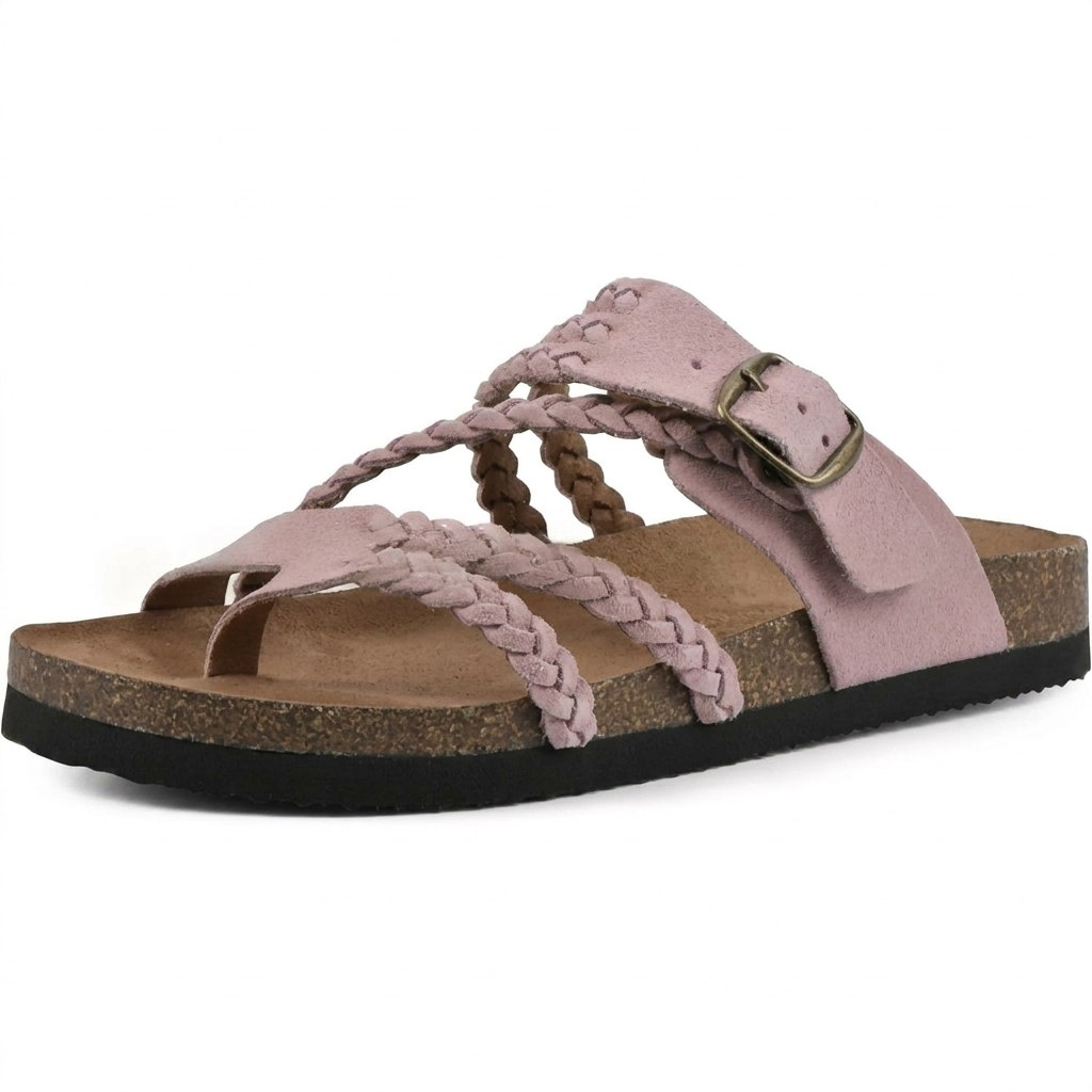 Elegant Women's European-Style Flat Sandals with Braided Straps
