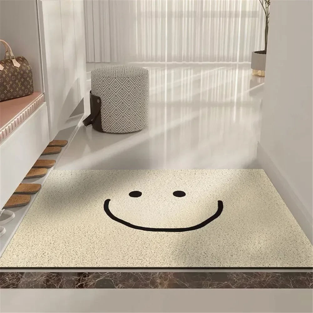 Emoji Welcome Door Mat with Non-Slip Backing for Hallway and Entrance