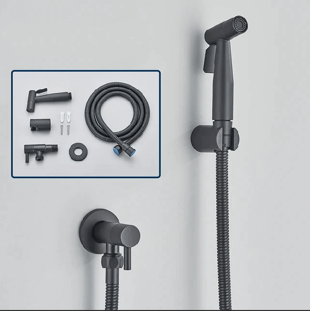 Ergonomic Handheld Bidet Sprayer with Adjustable Water Pressure – Stainless Steel and ABS