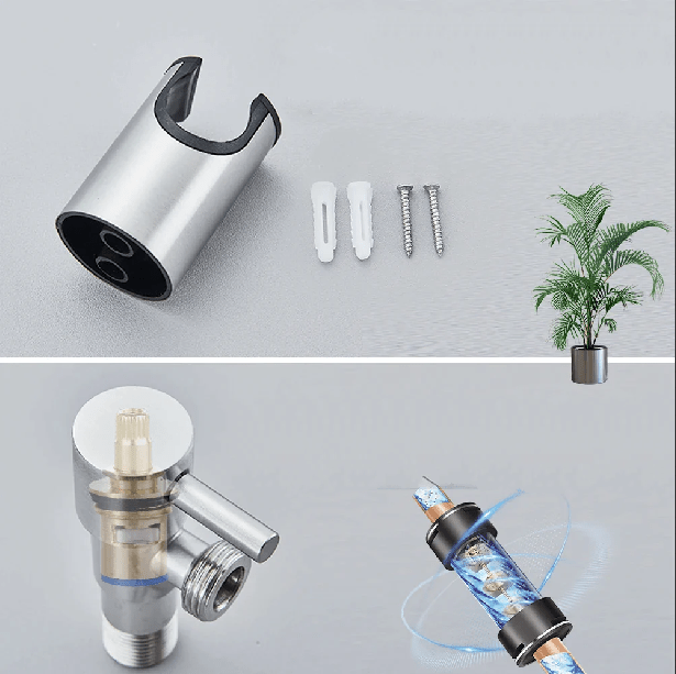 Ergonomic Handheld Bidet Sprayer with Adjustable Water Pressure – Stainless Steel and ABS