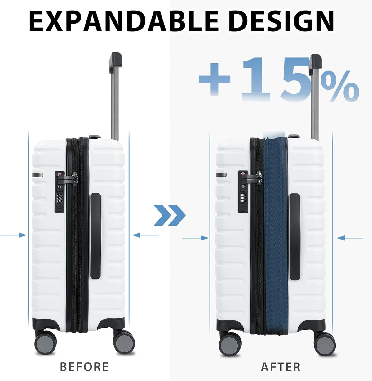 Expandable Hardside Suitcase with Spinner Wheels and TSA Lock