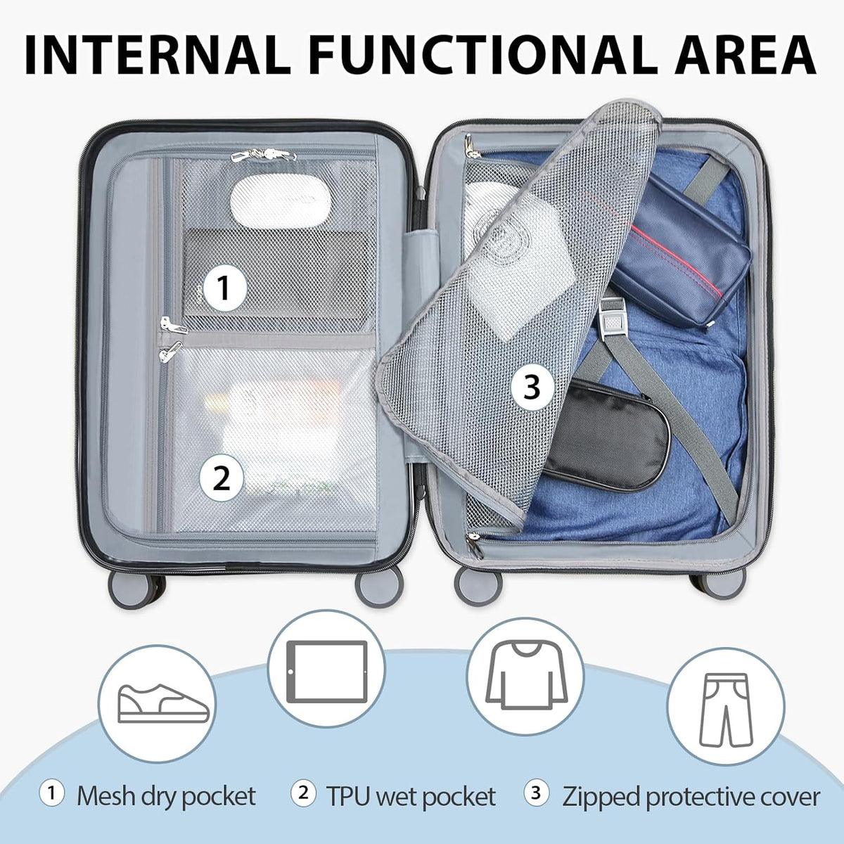 Expandable Hardside Suitcase with Spinner Wheels and TSA Lock