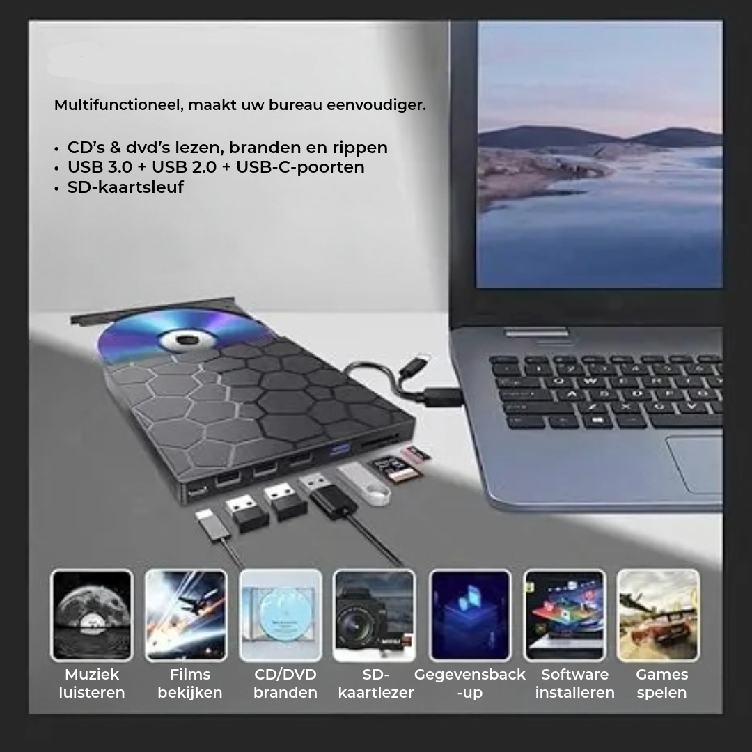 External CD and DVD Drive for PC and Laptop