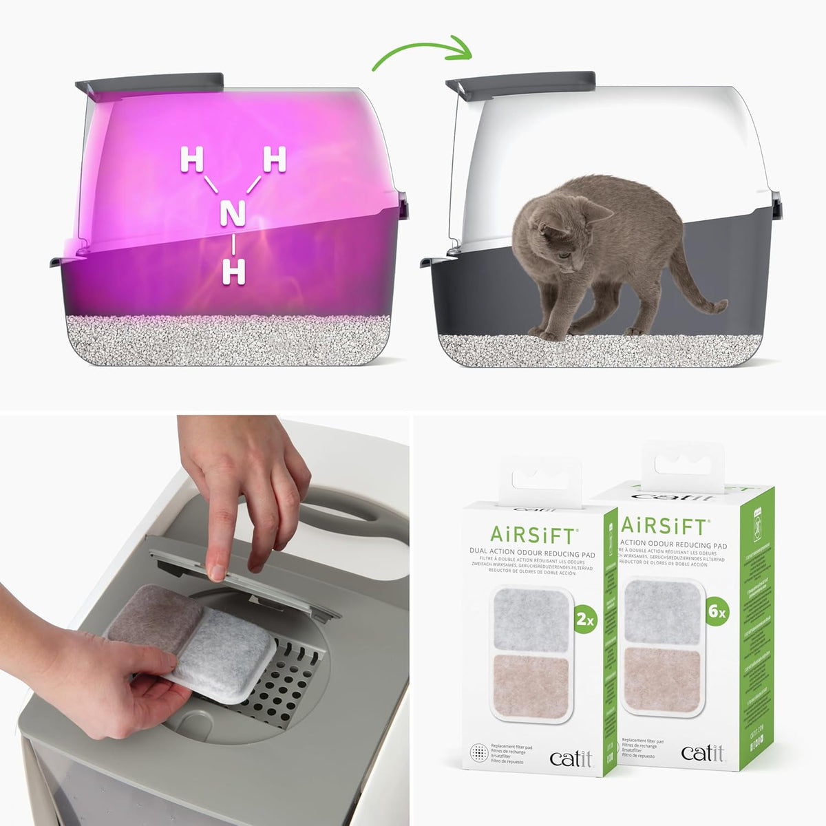 Extra Large Covered Cat Litter Box with Odor Control