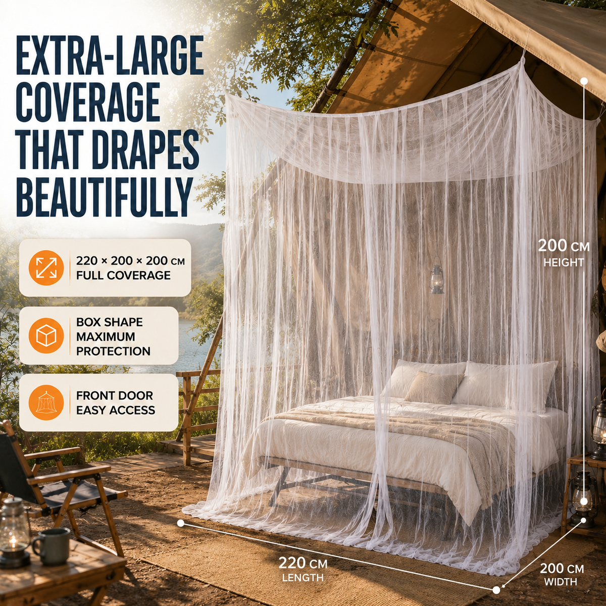 Extra-Large Hanging Mosquito Net