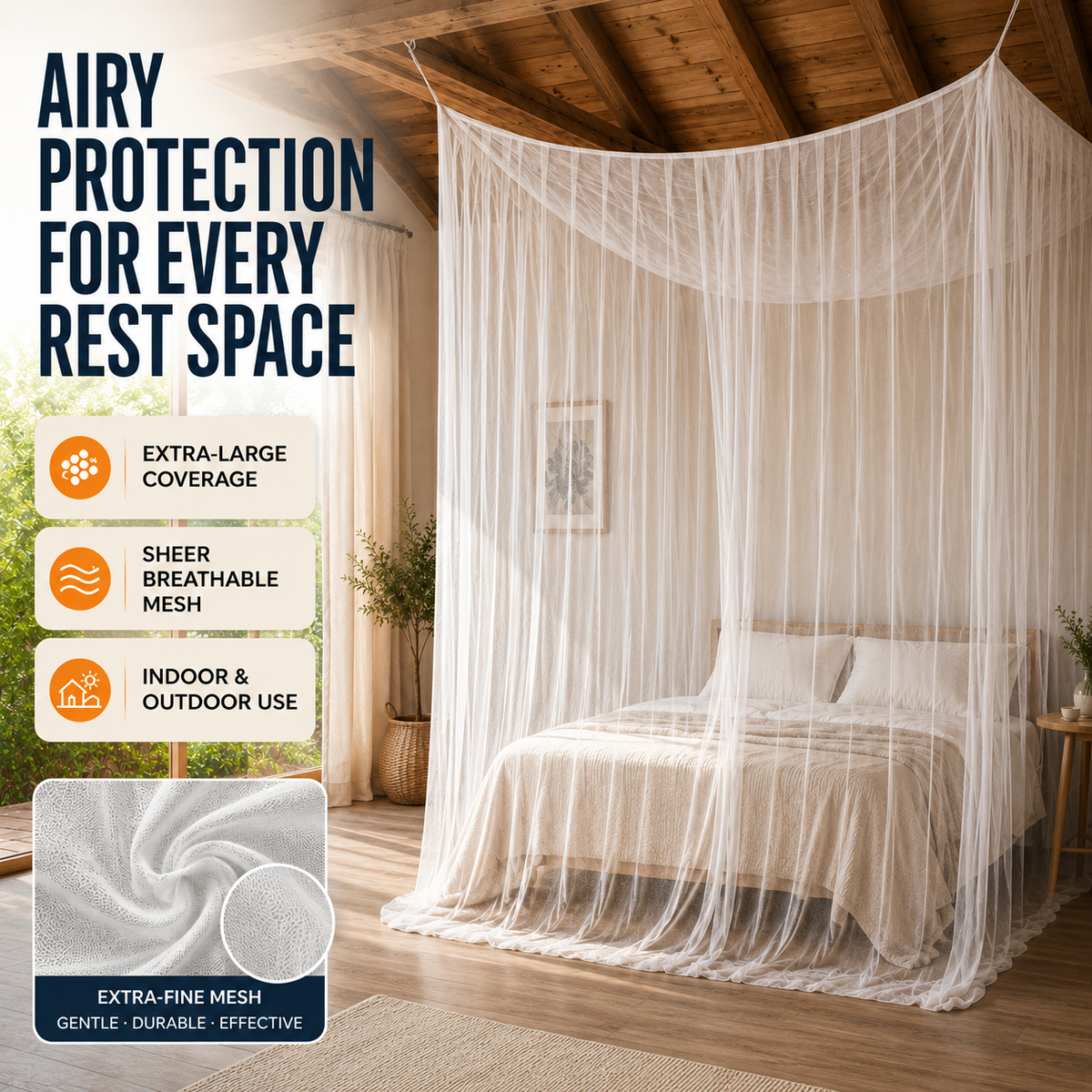 Extra-Large Hanging Mosquito Net