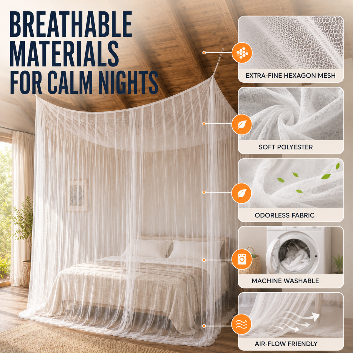 Extra-Large Hanging Mosquito Net