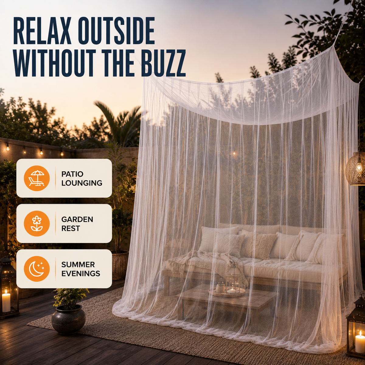 Extra-Large Hanging Mosquito Net