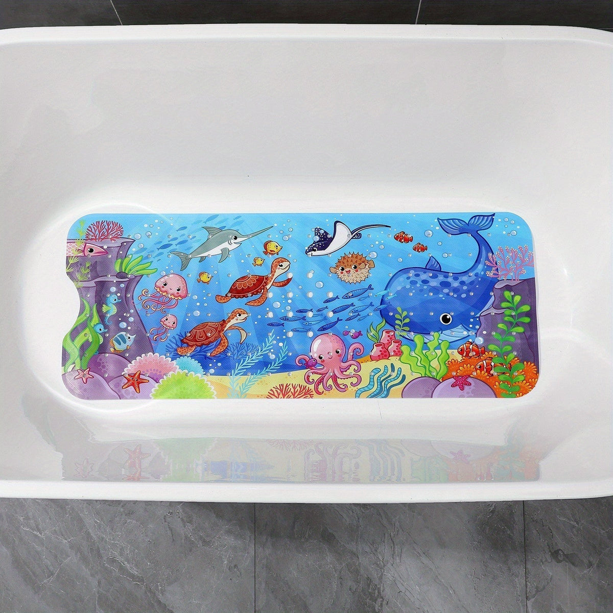 Extra-Long Non-Slip Bathtub Mat – Machine Washable, with Suction Cups