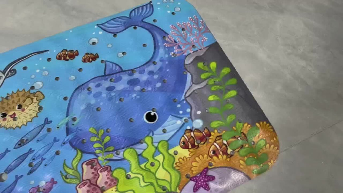 Extra-Long Non-Slip Bathtub Mat – Machine Washable, with Suction Cups