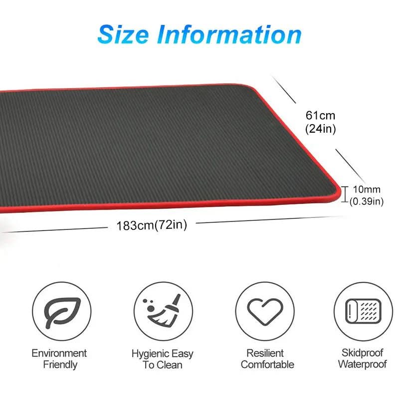 Extra Thick Yoga Mat with Non-Slip Ribbed Texture for Yoga and Fitness