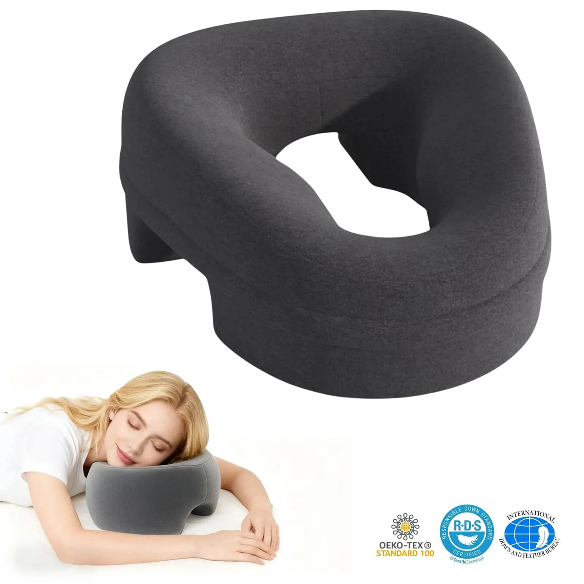 Face Down Pillow for Massage Tables with Contoured Opening