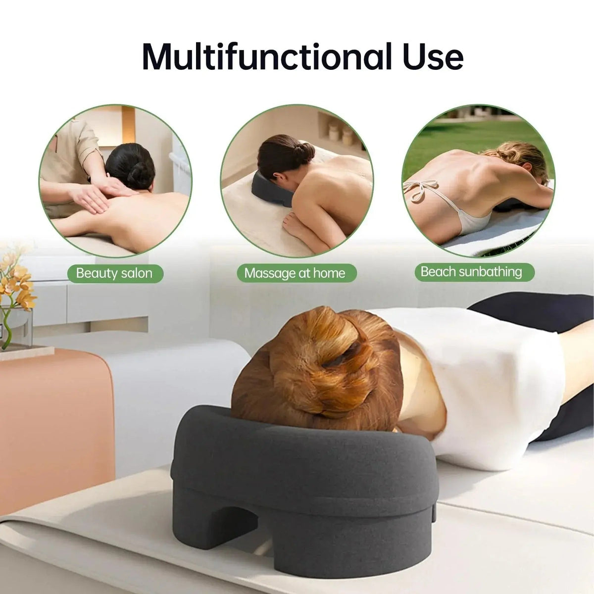 Face Down Pillow for Massage Tables with Contoured Opening