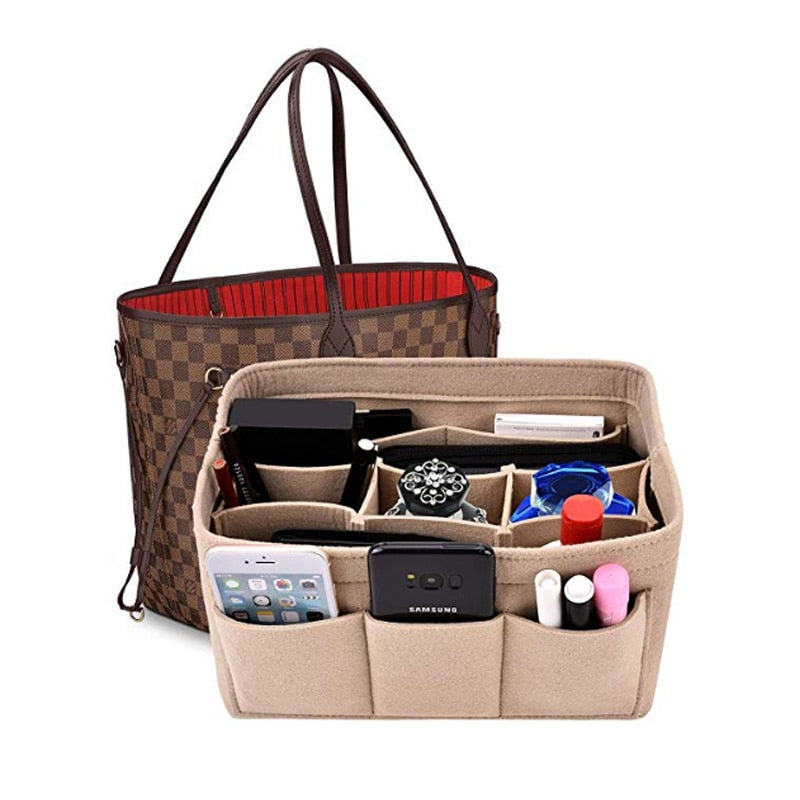 Felt Handbag and Makeup Organizer Insert