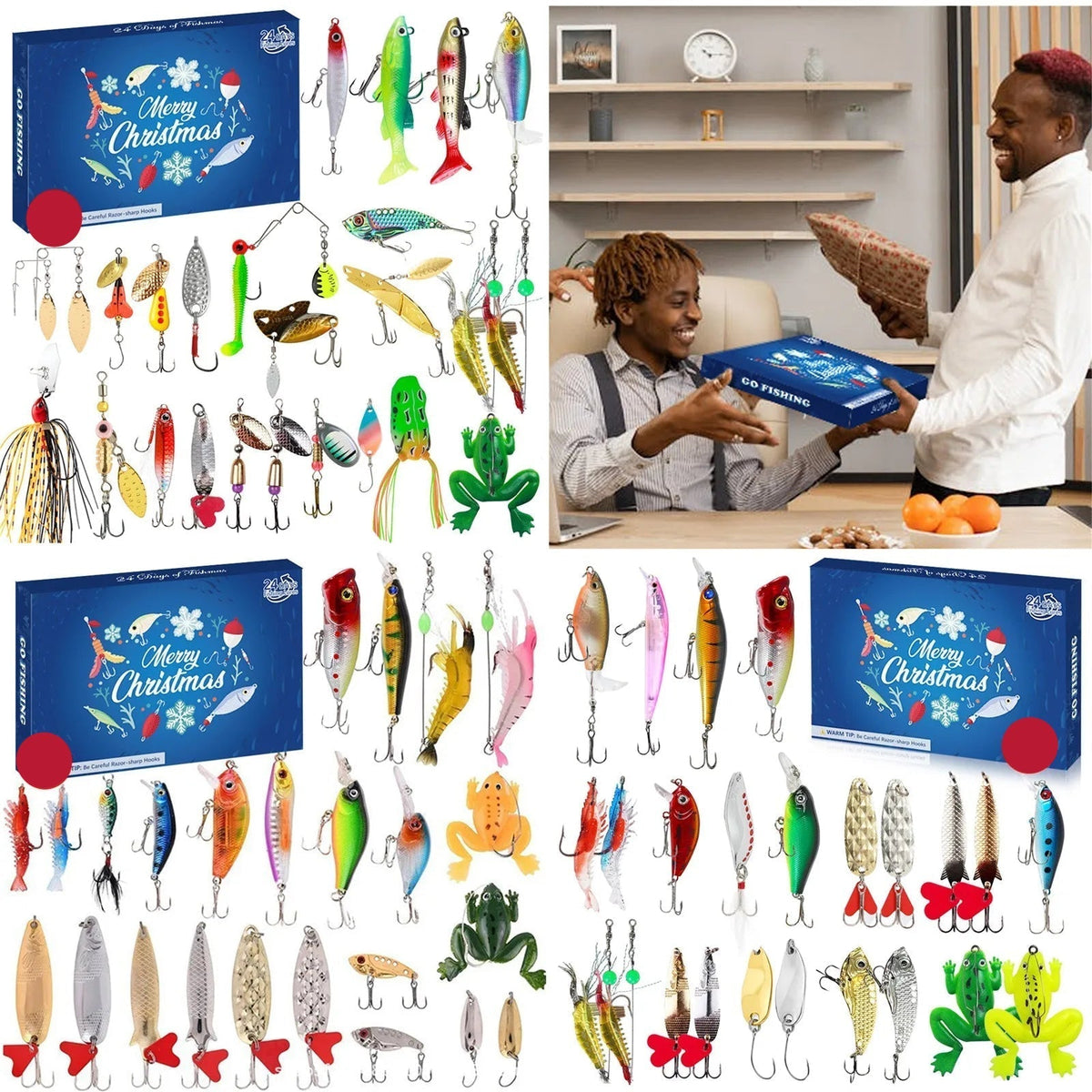 Fishing Advent Calendar with 24 Unique Fishing Accessories – Compact and Waterproof for Freshwater Fishing