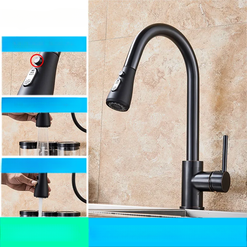 Flexible Kitchen Faucet with Nickel Finish
