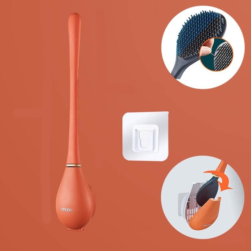 Flexible Silicone Toilet Brush with Wall Mount