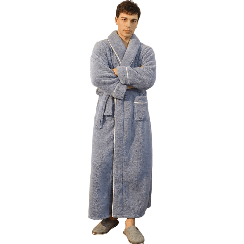 Fluffy Bathrobe with Tie Belt