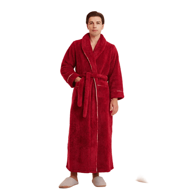 Fluffy Bathrobe with Tie Belt
