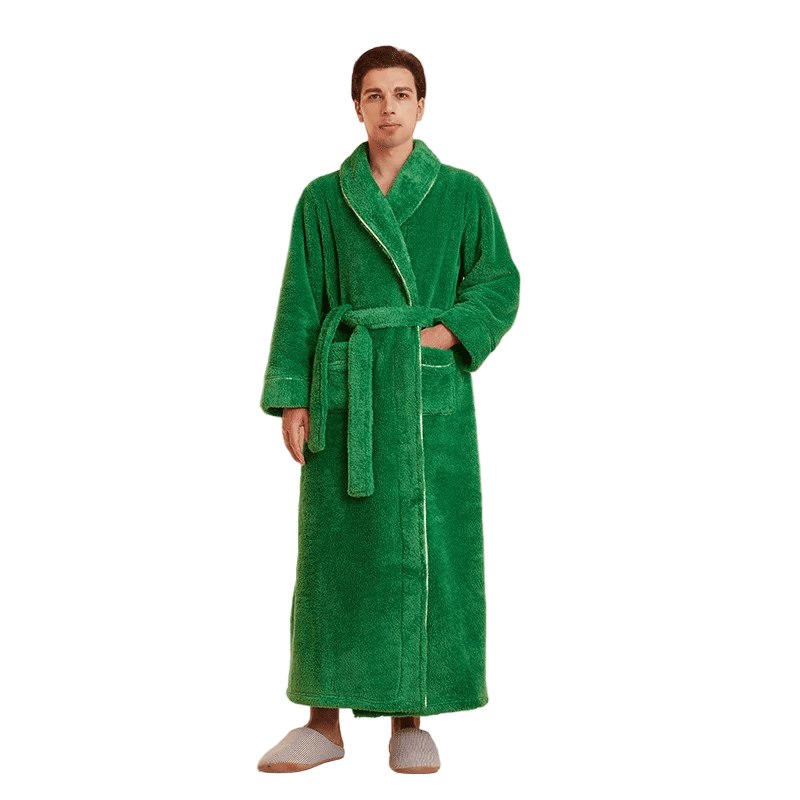 Fluffy Bathrobe with Tie Belt