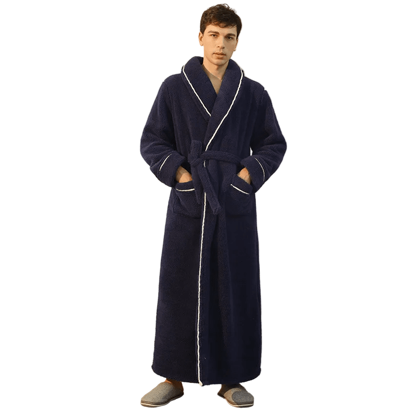 Fluffy Bathrobe with Tie Belt