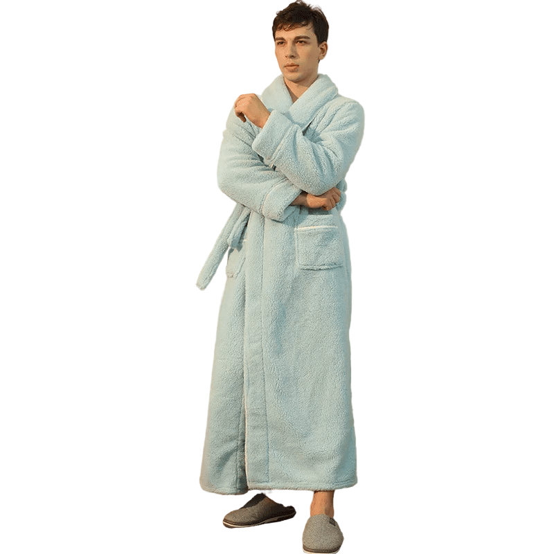 Fluffy Bathrobe with Tie Belt