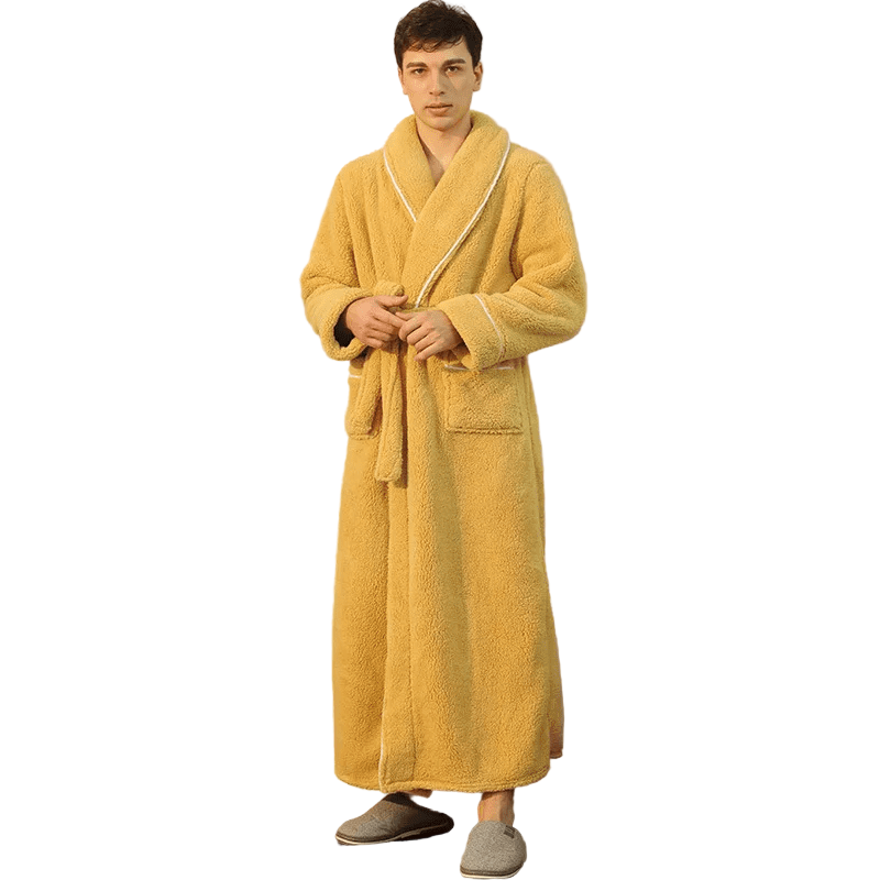 Fluffy Bathrobe with Tie Belt