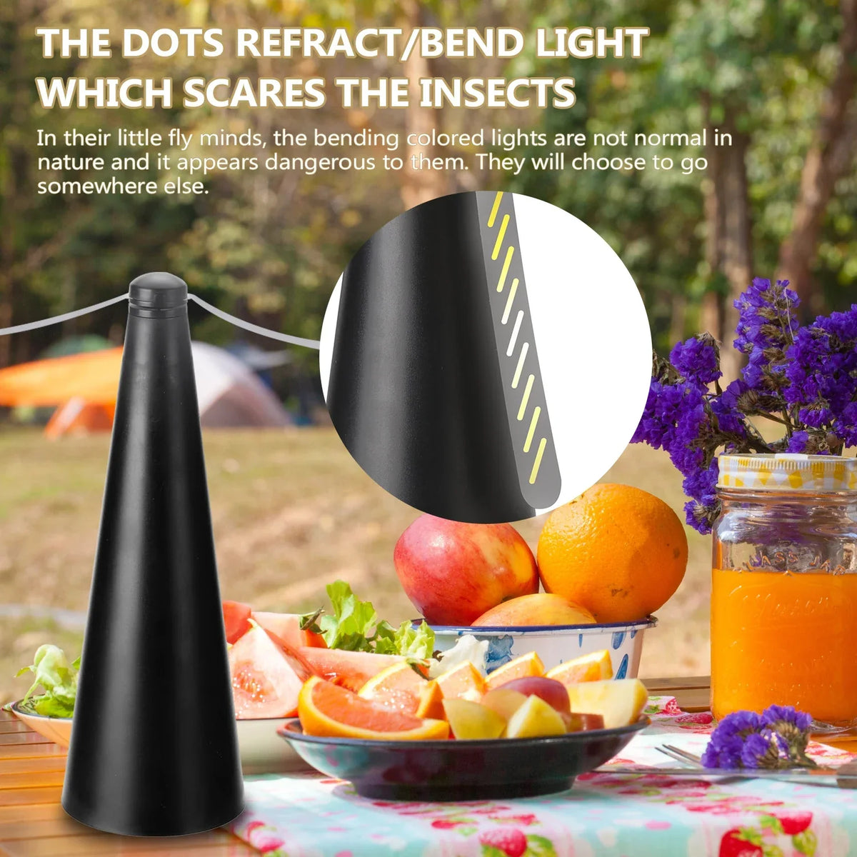 Fly Repellent Table Fan | 360° Rotating Insect Deterrent | Quiet & Safe | For Outdoors, Camping, Picnics