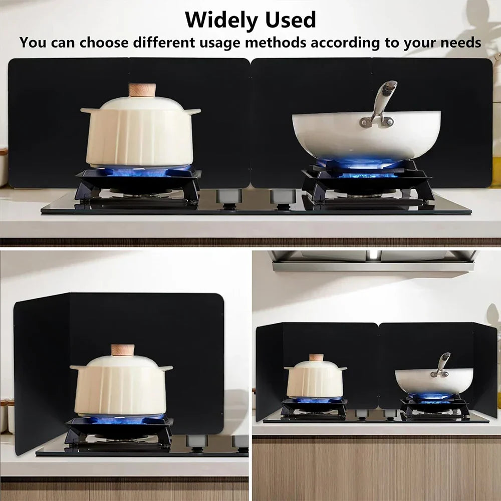 Foldable 2-Sided Stainless Steel Oil Splatter Guard