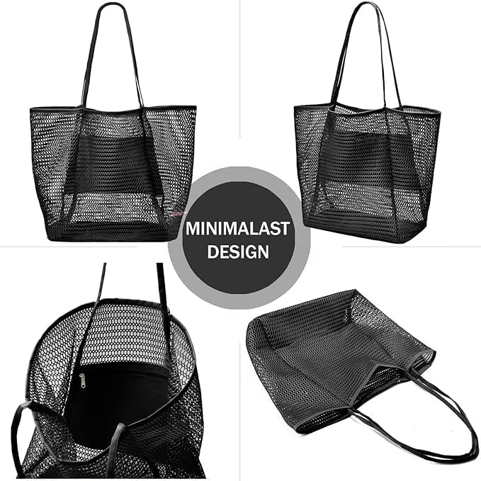 Foldable Beach Tote Bag with Inner Pocket