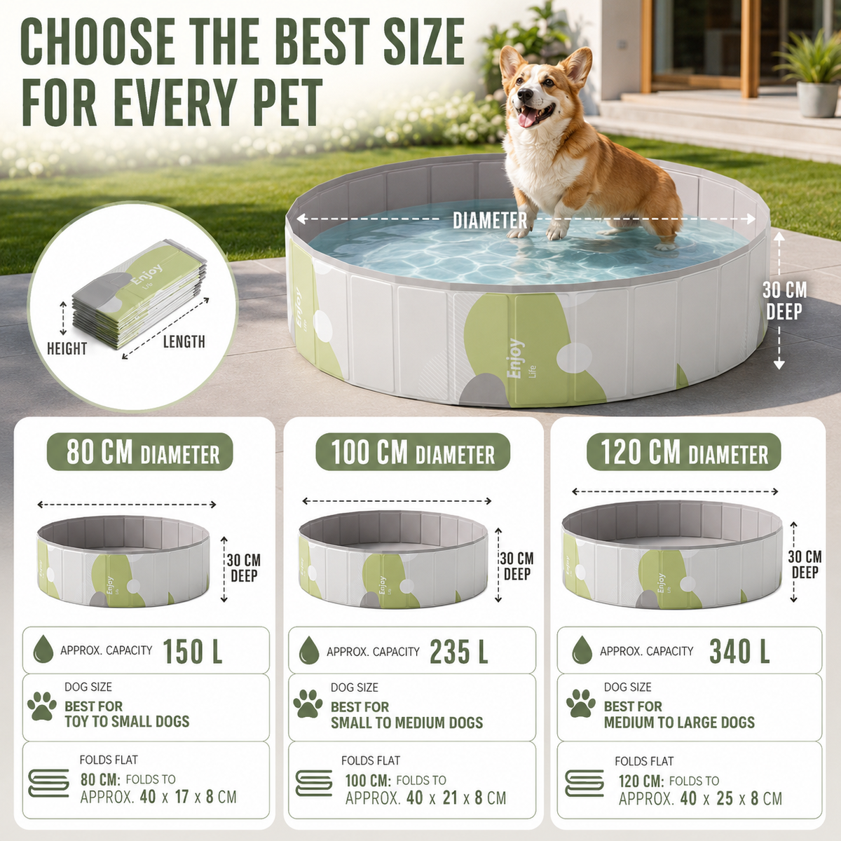 Foldable Dog Paddling Pool