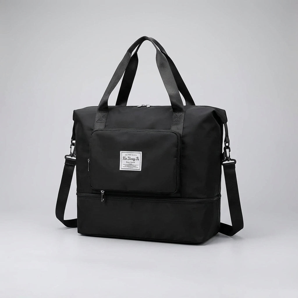 Foldable Expandable Travel Bag with Multiple Pockets - Water-Resistant Duffel Bag