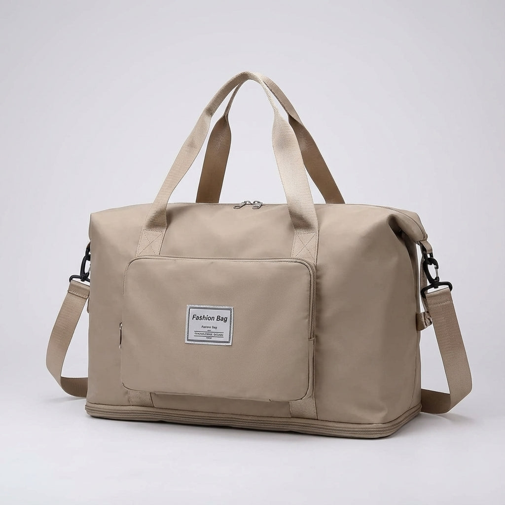 Foldable Expandable Travel Bag with Multiple Pockets - Water-Resistant Duffel Bag