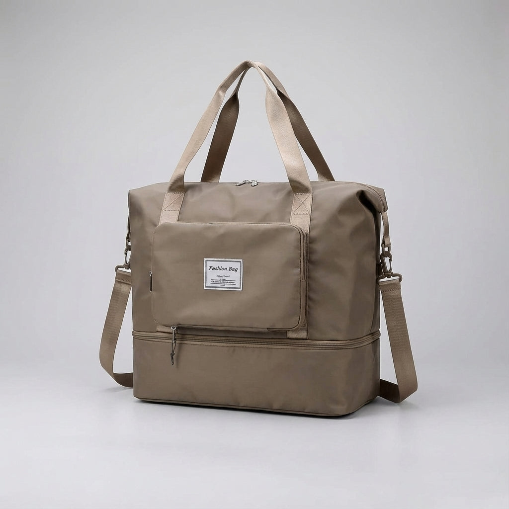 Foldable Expandable Travel Bag with Multiple Pockets - Water-Resistant Duffel Bag