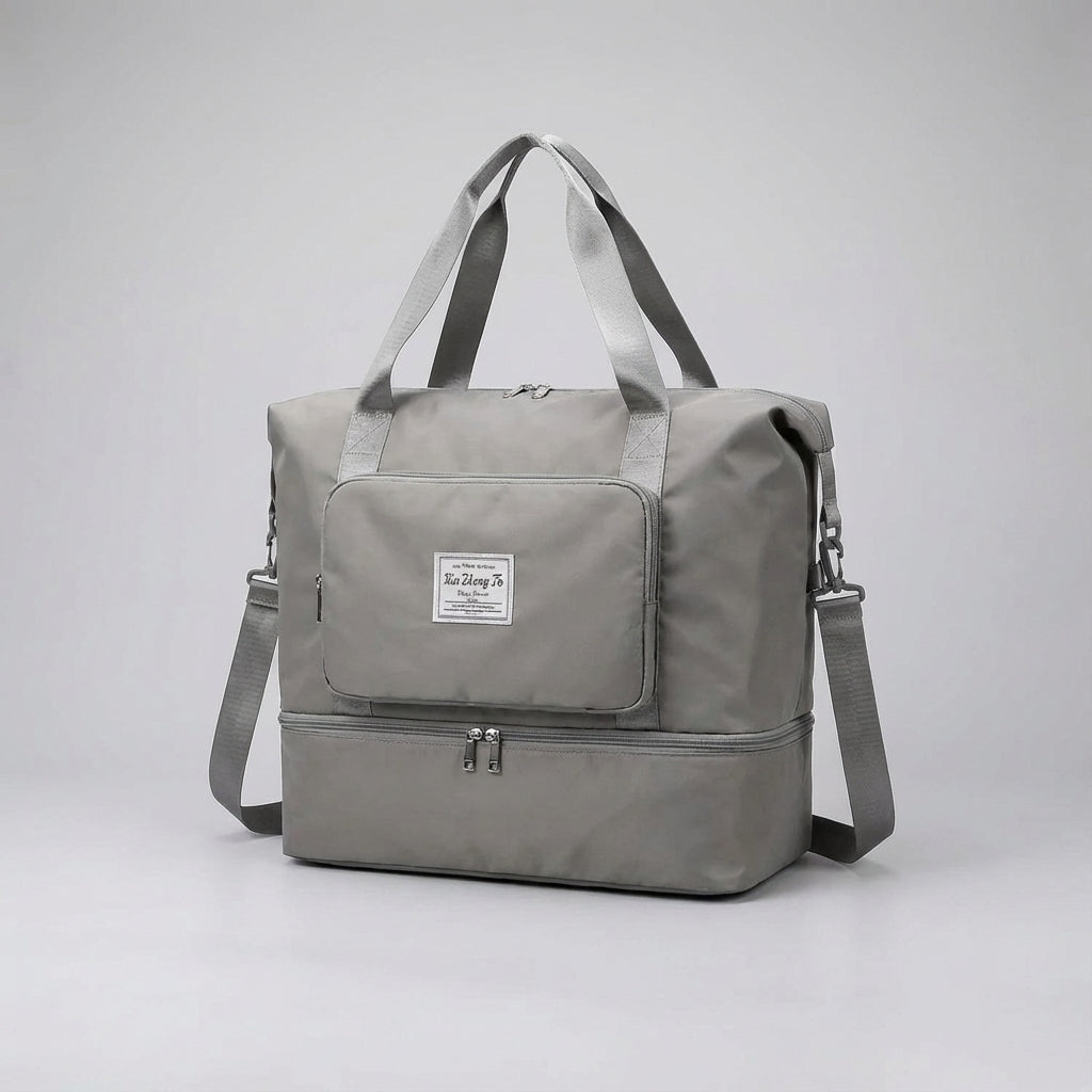 Foldable Expandable Travel Bag with Multiple Pockets - Water-Resistant Duffel Bag