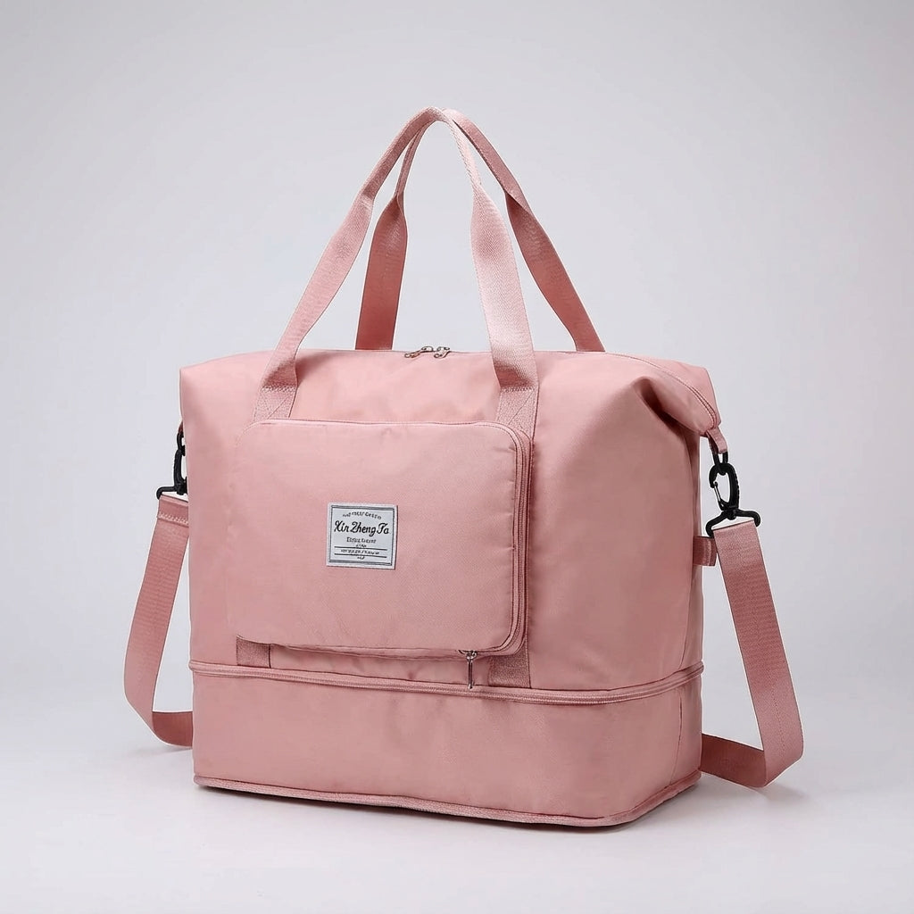 Foldable Expandable Travel Bag with Multiple Pockets - Water-Resistant Duffel Bag